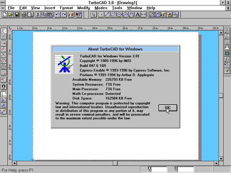 TurboCad 3.01 - About